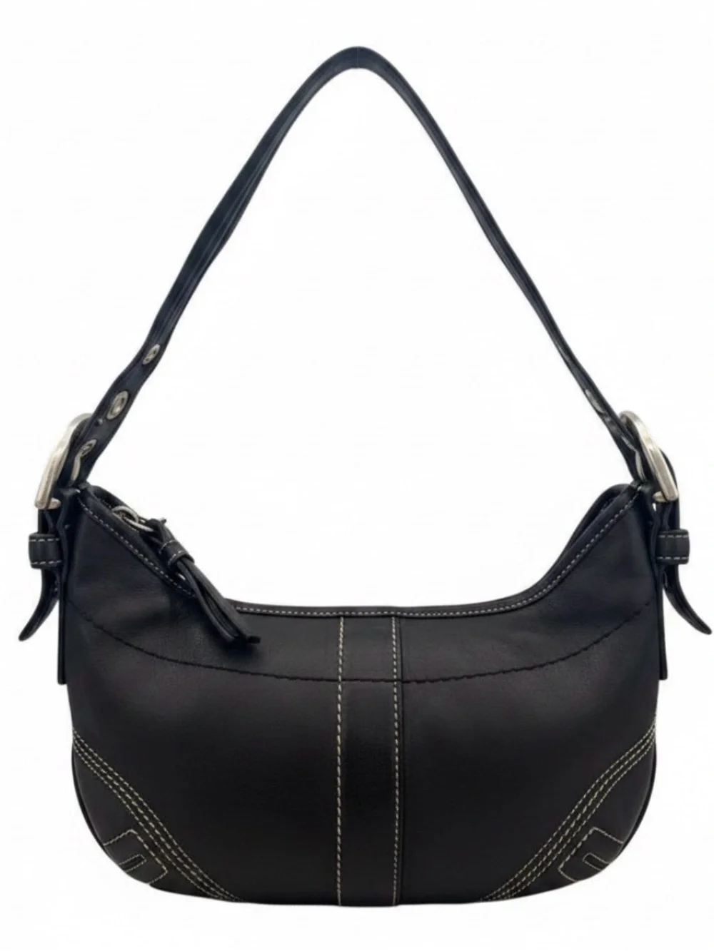 Coach Black Leather Vintage Mini Hobo Y2K Soho hobo Shoulder Bag EUC 8A01